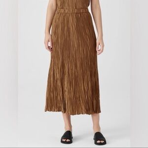 NWT Eileen Fisher Crushed Silk Maxi Skirt